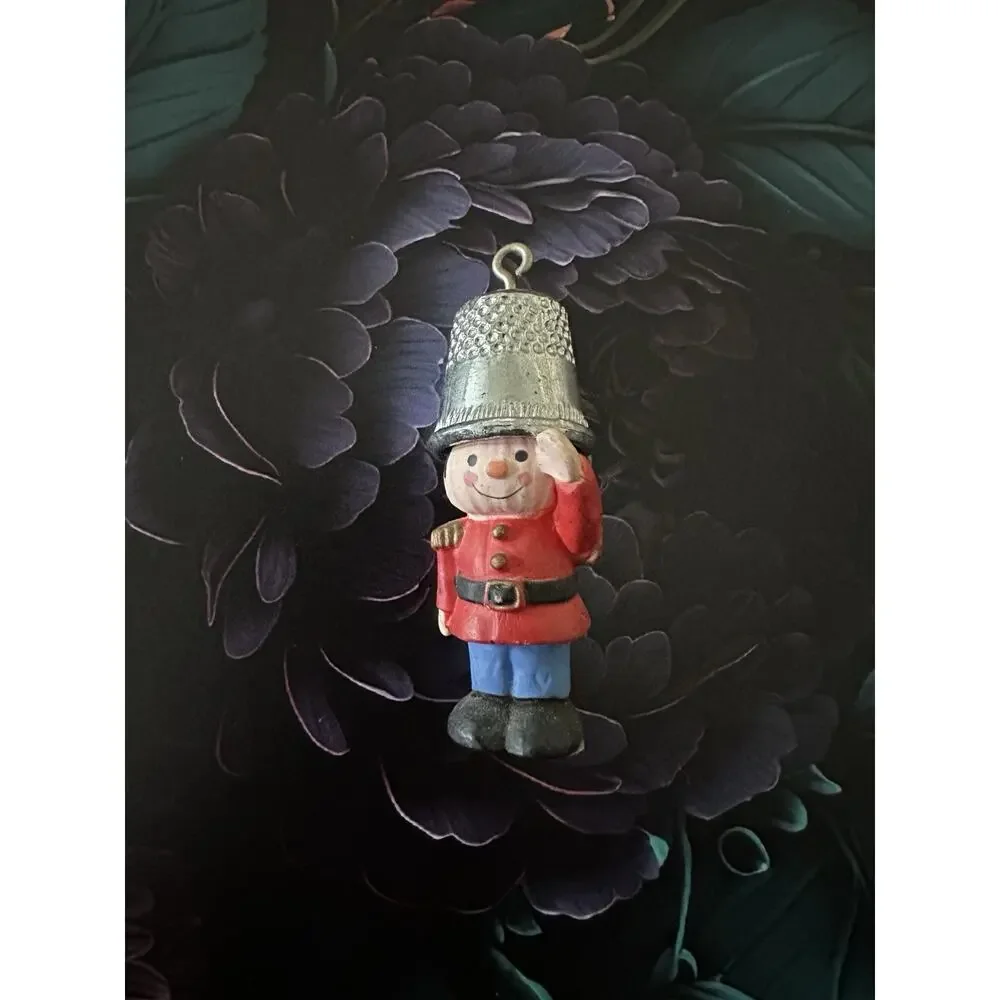 Hallmark Thimble Soldier Christmas Salute Tree Ornament VTG 1979 Nutcracker